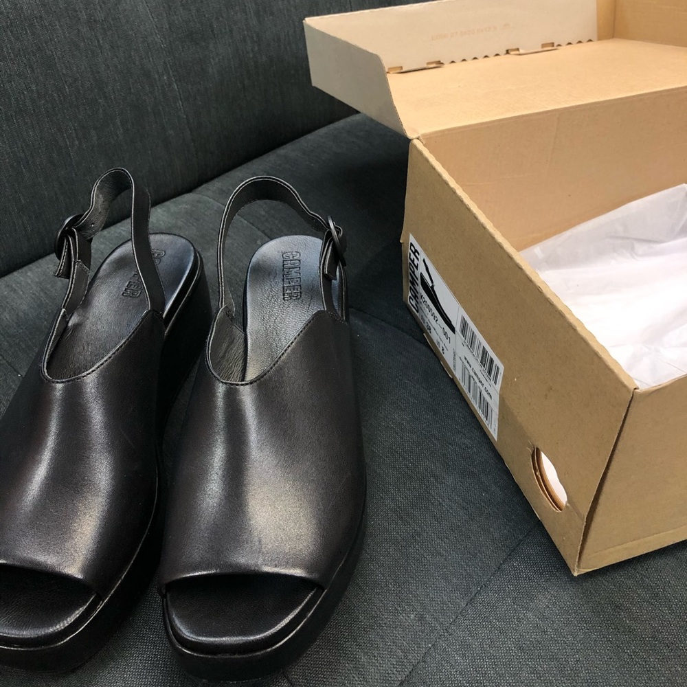 NWT Camper Misia Black Sandal, Size EU 38, US 8